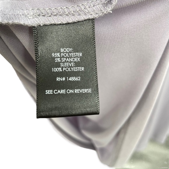 Torrid Studio Knit V-Neck Chiffon Sleeve Tee Size 3X Plus Size Lilac/Grey - Picture 8 of 11